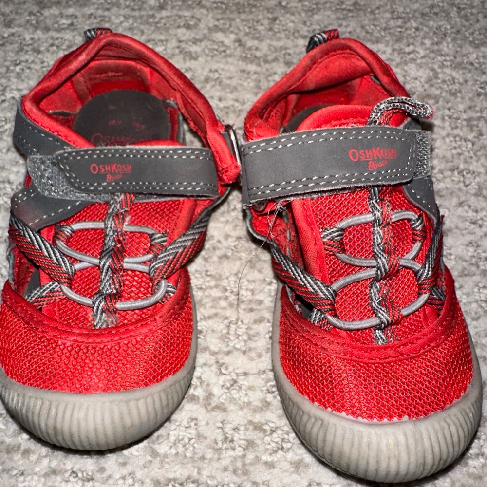 Osiris Red and Gray Sneakers with Elastic Lacing